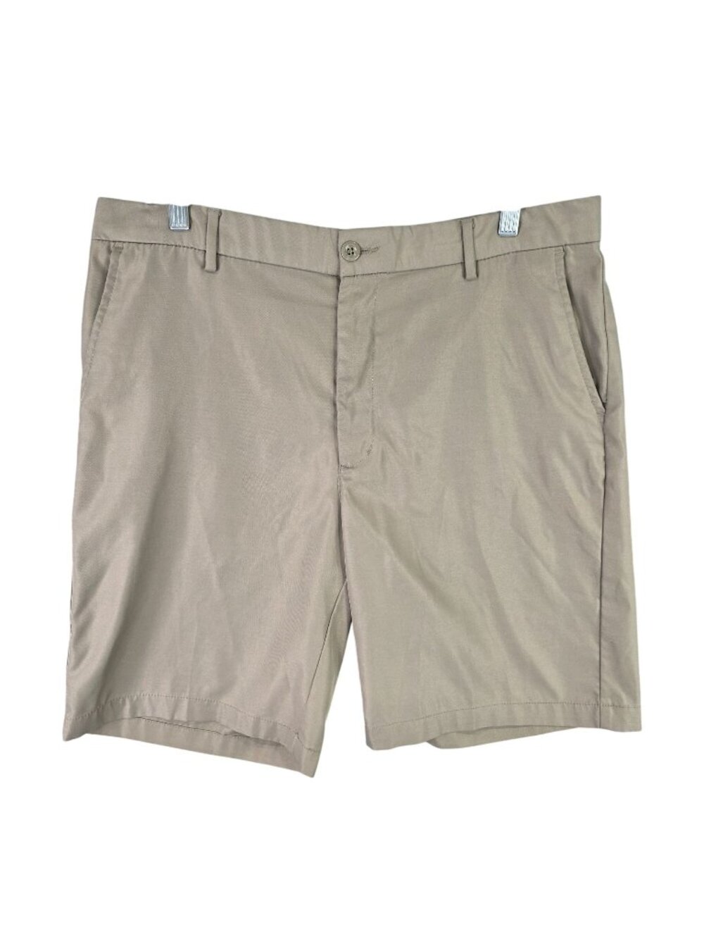Mens Greg Norman For Tasso Elba Khaki Golf Shorts 100% Polyester 10.5" Inseam 34